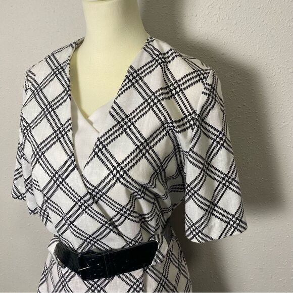 Vintage 80's MC ll One Piece Wrap Dress W/ Matching Belt Women's Size 14 - Picture 7 of 15